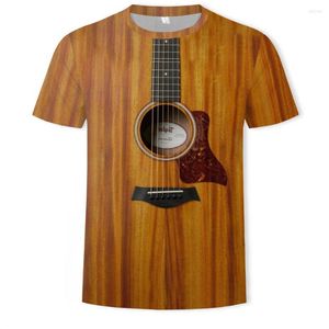 Men's T Shirts Musical Instruments Guitar 3D Printed Fashion Casual Men's And Women's T-shirts Street Loose Summer Hip Hop