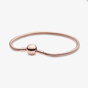 Luxury Rose Gold Charm Bracelet for Pandora 925 Sterling Silver Snake Chain Bracelets designer Jewelry For Women Girlfriend Gift bracelet with Original Retail Box