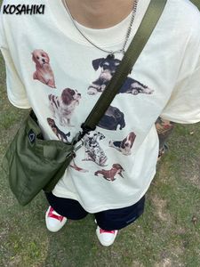 Męskie koszulki Kosahiki kobiety mężczyźni swobodne koszulki dla zwierząt z nadrukiem hajuku streetwear w lupgy tshirts grunge nastolatki All-mecz Ulzzang Camisetas J230516