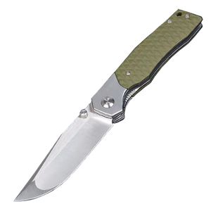 Special Offer M6718 Strong Folding Knife D2 Satin Drop Point Blade G10 with Stainless Steel Sheet Handle Ball Bearing Fast Open EDC Pocket Knives 2 Handle Colors