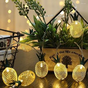 Luci notturne 10/20 LED Stringa di ananas Luce a batteria Fata per la casa Festa di Natale Anno di nozze Lampada da giardino