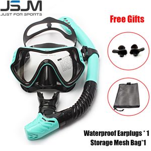 Máscaras de mergulho JSJM Máscara profissional de mergulho e snorkels de mergulho com óculos de máscara de mergulho de tubo de nadar de mergulho