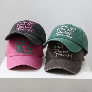 Boll Caps Woman Letter Green Pink Baseball Men Justerbar avslappnad broderad bomullsolhattar unisex fast färgvisir 230515