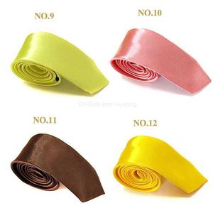 5x145 cm män kvinnor silkesband grossistfickor slipsar vanlig färg tonåring student billig fasta slips mode män silm bindningar
