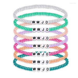 Strand 7 peças WWJD Bracelets elástica
