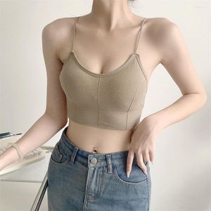 Camisoles Tanks Sexy Bralette Top для женщин отталкивает бюстгальтер спагетти Rimbed Slim Fit Trabout Trant Runge Athletic Shockper Opter