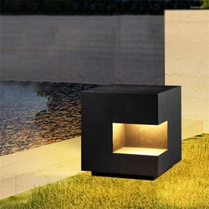 Thrisdar Outdoor Garden Pathway Lawn Light Waterproof Villa Courtyard Pillar Post Lamp Aluminium Landscape Bollard