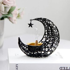 Titulares de vela AROMA METAL Difusor Furno Home Craft Classical Moon Incense Burner Golden/Black Festival Decoration for Yoga Spa