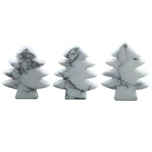 Kolye Kolyeler 3 Parçası Howlite İyileştirici Kristal Taşlar Mini Noel Ağacı Masa Süsleme Cep Taşı Ev Ofis Dekorasyon Damlası Dhpj2