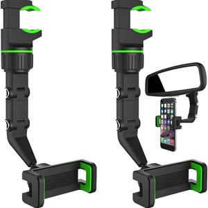 360度回転可能なバックミラー電話ホルダークリップユニバーサルカーホームオフィス多機能ハンギングスタンド携帯電話ブラケット