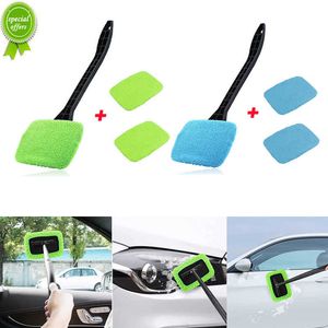 Nytt bilrengöringstvättverktyg med långt handtag Auto Window Cleaner Washing Kit vindrutetorkare Mikrofiber torkare rengöringsborste