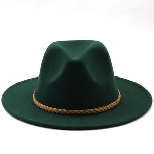 Chapéus de aba larga homens homens fedora chapéu com camurça cavalheiro elegante dama de inverno outono jazz panamá sombrero tampa