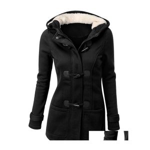 Piumino da donna Parka all'ingrosso Giacca invernale da donna Cappotto invernale con cappuccio Moda Autunno Parka Cappotti con bottoni in corno Abrigos Y Chaquetas Muj Dhirk