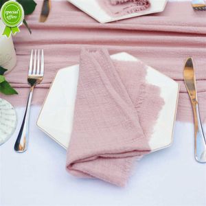 Toptan yıkanabilir 1pcs Düğün 42cm*42cm Tozlu Pembe Yeşil Fildişi% 100 Pamuk Pamuk Cheesecloth Goy Masa Peçete