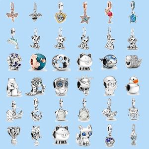 925 Sterling Silver Charms para fabricação de jóias para miçangas Pandora Dangle Charm Women Women Beads de alta qualidade Presente de jóias por atacado cão pata de tartaruga pingente