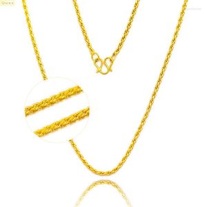 Catene Collana in oro giallo massiccio 18 carati Taglio a diamante italiano Miami Cuban Link Curb Chain Girocollo Fiore piccolo per donna Uomo