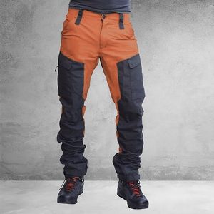 Herrenhosen, modisch, Farbblock, mehrere Taschen, Sport, lange Cargohose, Arbeitshose für den täglichen Gebrauch, Outdoor, Wandern, Klettern, Streetwear, 230516