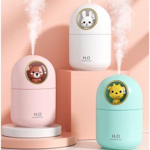 Purificadores Mini Air Humidifi Diffus 300ml USB Car Air Freshener Purificador de Ar Essenti Oil Diffus Atomizador Ambient Night Light para Home Offic