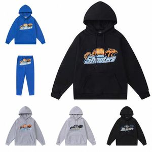 Agasalhos masculinos TRAPSTAR Conjuntos de agasalhos de lã masculinos e femininos de inverno Calças com capuz Conjunto de 2 peças Moletom de corrida com capuz Moletom esportivo Joggers Sweatp m2bF#