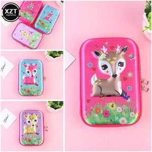 Cute Cartoon 3D Large Capacity Pencil Case Girl Creative Kawaii Deer Pen Box Multifunctional Storage Kids Student Stationery