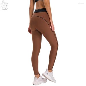 Kvinnors leggings yushuhua hög midja höftlyftande sportbyxor kvinnor elastisk kör fitness gym kompression snabb torkning yoga