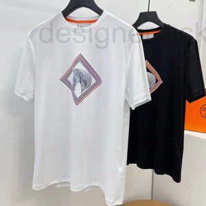 Mäns t-shirts designer sommar bomullsmän t shirt mode h hästtryck mönster tee män kvinnor besättning nacke pullover topp lös svett ge8y