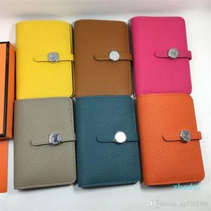 2023-Fashion Women Credit Card Holder Wallet Real Leather HASP ID CALLE CASE Purse med dragkedja myntfönster Kvinnlig räkning