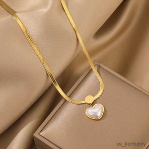 Pendant Necklaces Stainless Steel Heart Pearl Pendant Nelaces Stud Earrings For Women Fashion Fine Jewelry Set Party Gifts