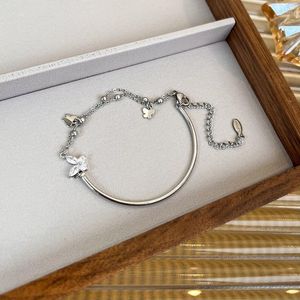 Charm Bracelets VSnow Fairy Sweet Asymmetric Cubic Zircon Butterfly Flower Bracelet For Women Chain Beaded Metal Jewellery