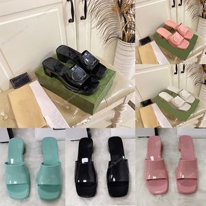 Designer Tofflor Dam Sandaler Jelly Slide Chunky Gummi Slides Plattform Tofflor Flat Slides Mode Strandskor Häl Sandal