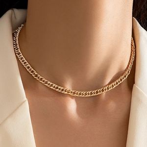 Punk Heavy Metal Thick Chain Choker Clavicle Necklace for Women Charms Alloy Adjustable Party Jewelry Accessories Collar