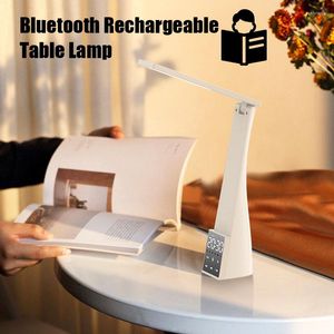 Lâmpadas de mesa Lâmpada recarregável Lâmpada Bluetooth Proteção para o olho Relógio de leitura de luzes de cabeceira quarto de cabeceira