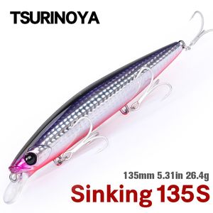 Esche Esche TSURINOYA 135mm 26.4g Ultra Long Casting 135S Saltwater Sinking Minnow BAYONET Tungaten Weight Fishing Lure Seabass Hard Bait 230516