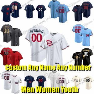 Custom S-6XL Max Kepler Griffin Jax Baseball Jersey Luke Farrell Joey Gallo Ian Gibaut Nick Gordon Sonny Gray Ryan Jeffers Alex Kirilloff Trevor Larnach Maeda Maggi