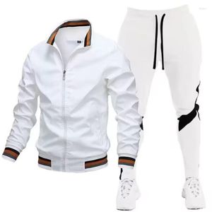 Tute da uomo 2023 Giacca da uomo moda primavera e autunno Set Cappotto casual Pantaloni color-block Abbigliamento da baseball sportivo Alta qualità