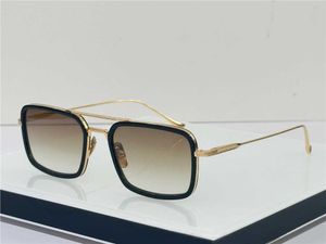 Brand Designer Sunglasses Mens Retro Vintage Small Size Luxury Man Sunglass Women Gold Frame Fashion Metal Square Shape Zonnebril 008