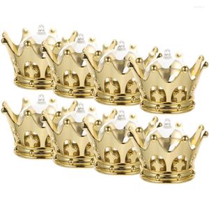 Brocada de presente 8 PCs Crown Candy Box Organza Bags Bag Chocolate PS Banquete