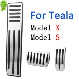 Neue Für Tesla Modell X Modell S Zubehör Aluminium legierung Fuß Pedal Accelerator Gas Kraftstoff Bremspedal Rest Pedal Abdeckung auto Styling