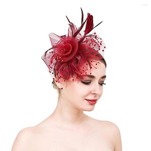 Headpieces Beautiful Prom Head Hat See-through Fascinator Feather Retro Ball Party Decor Wedding Headgear