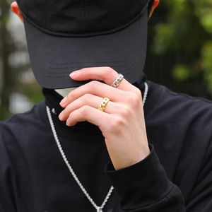 6 mm 8 mm o szerokości 10 mm mężczyźni kobiety para kubańskiego łańcucha linków Pierścienie wysokie polerowane bling bling palec miłośnicy biżuterii Hip Hop rozmiar 7-101905