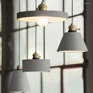 Lampy wiszące nowoczesne lampy LED Nordic Loft Restaurant Decor Lampa beton cement wiszący Luminaria Lighttions