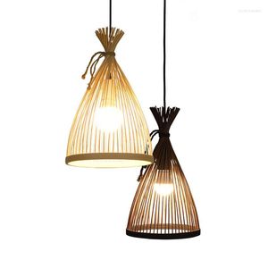 Pendant Lamps Chinese Bamboo Woven Lamp Japanese Tatami Restaurant Nordic Cafe Lampshade Chandelier