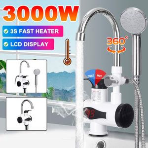 Heaters 3000W Electric Kitchen Water Heater Shower Tap Instant Hot Water Faucet Heater Cold Heating Faucet Tankless Instantaneous