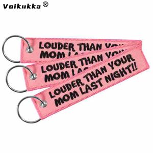 Voikukka Jewelry Car Motorcycle Keychain Letter Embroidery Pink Pendant Your Man Tales ThanY Man Tales Key Ring Gifts Wholesale