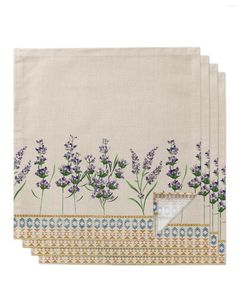 Tovagliolo da tavola 4 pezzi Fiore lavanda Boho Tovaglioli quadrati 50 cm Festa di nozze Decorazione Panno Cucina Cena Servizio