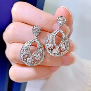 Dangle Earrings Antique Real 925 Sterling Silver Earring Diamond Jewelry Party Wedding Drop For Women Bridal Engagement Bijou