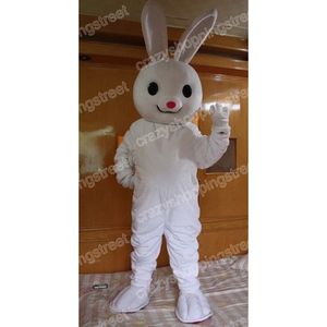 Halloween Weißes Kaninchen-Maskottchen-Kostüm, Top-Qualität, Cartoon-Figur, Outfits, Anzug, Weihnachten, Karneval, Unisex, Erwachsene, Karneval, Geburtstag, Partykleid