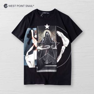 Men's T-Shirts Men Women T-Shirt Beauty Jesus Stars Graphic Print Tees Casual Gothic Western Style O-Neck Tshirt Broadcloth Short Sleeve Tops J230516