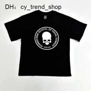 Men's T-shirts Number Nine Fla 04s Skull Print Old Cracked Short Sleeved T-shirt under the Palace Guiyu Antique 21