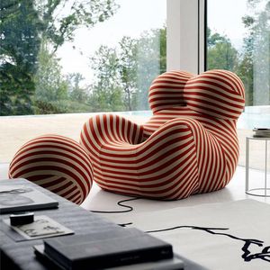Pillow Modern Living Room High Density Sponge Sofa Chairs Fabric Lounge Chair Lazy